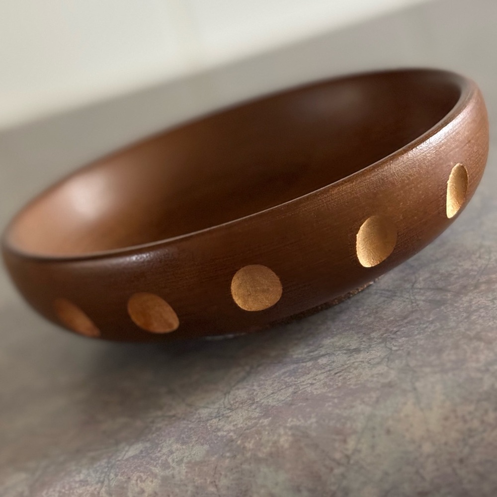 Baribocraft Thumbprint Nut Bowl - Monkey Pod Wood Bowl - Snacks Bowl -Salad Bowl
